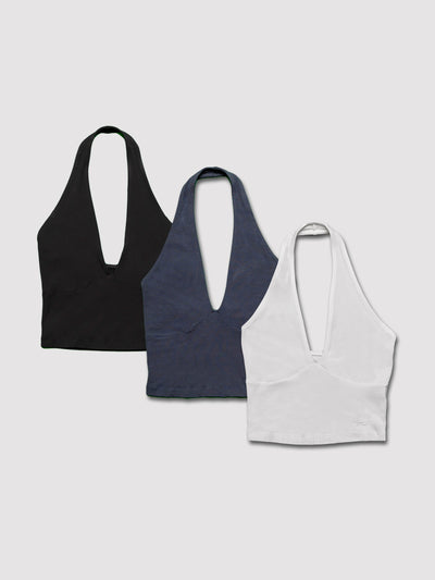 Bamboo Classic Halter Neck - 3 Pack - Positive Outlook Clothing
