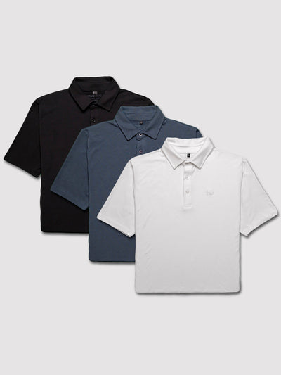Bamboo Short Sleeve Polo - 3 Pack - Positive Outlook Clothing
